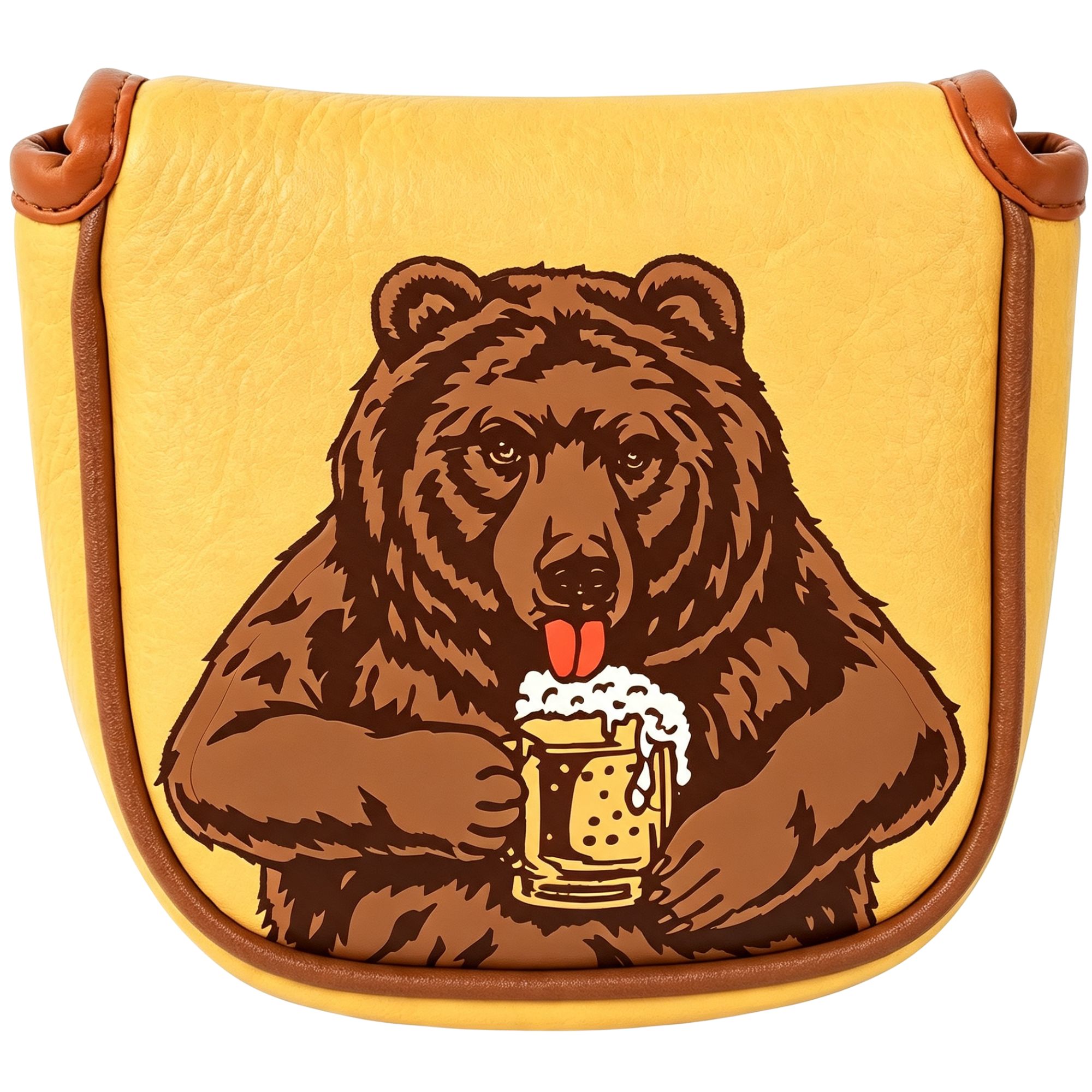 Golf Equipment And Accessories - スカル刺繍ゴルフマレットパターヘッドカバー ビールベアデザイン付き ほとんどのブランドに対応、男性ゴルファー向けゴルフアクセサリー クリスマス