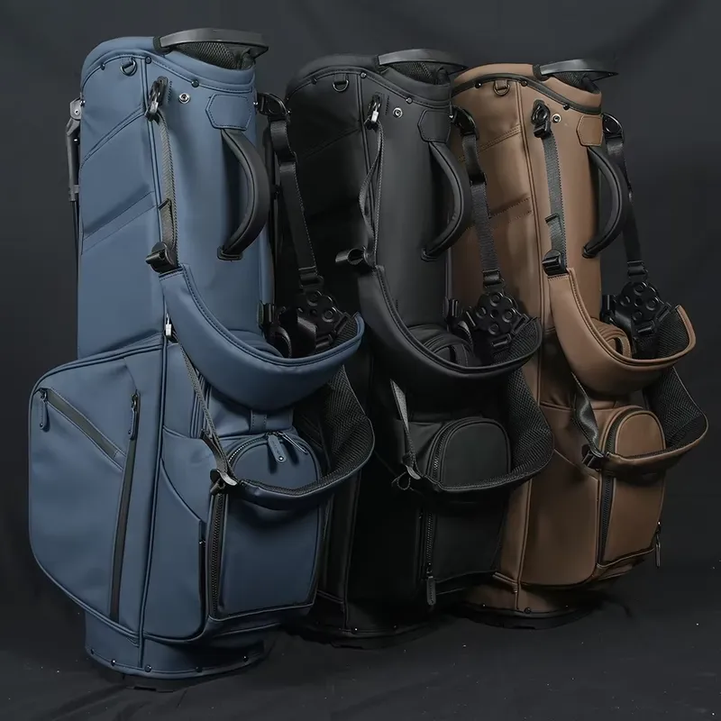 Golf Equipment Logos - ASL GOLF 14ウェイスタンドバッグ PUレザー 軽量ゴルフキャリーバッグ カスタムロゴ入り