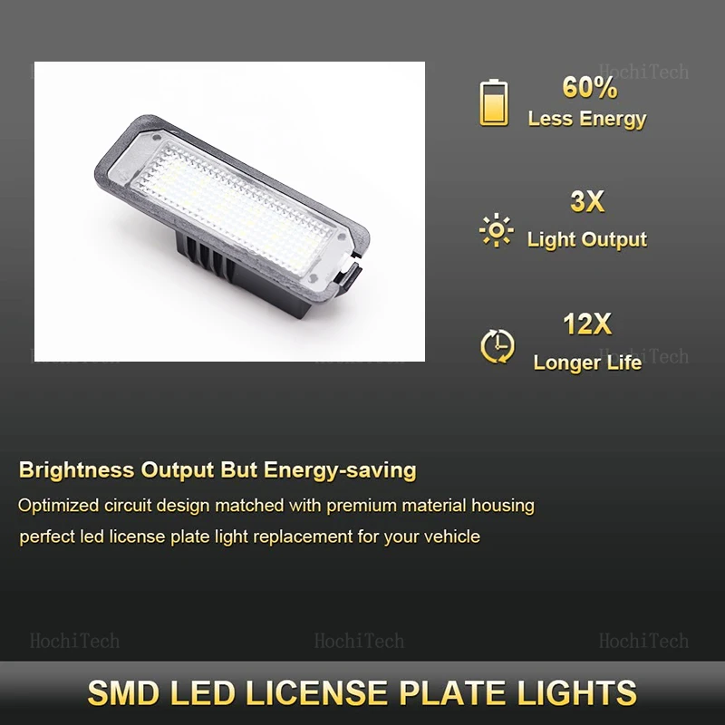 1個 12V 車用LEDナンバープレートライト VW パサー - Golf Equipment And Accessories のレビューと価格