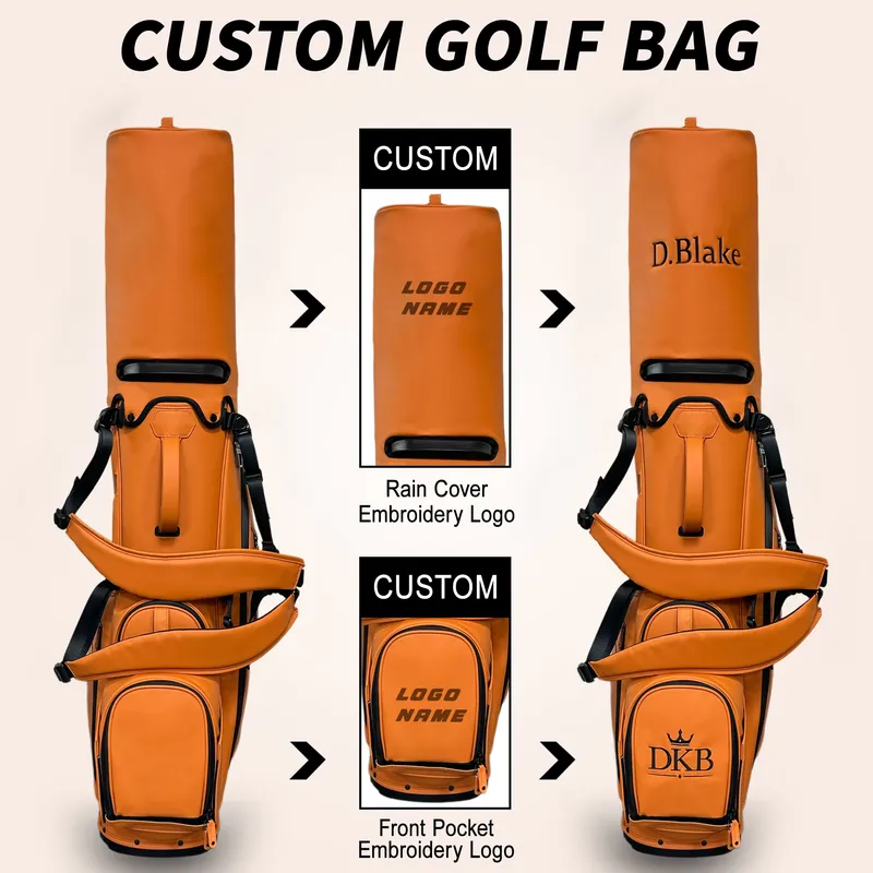 ASLゴルフスタンドバッグ 防水PUレザー 大容量 取り外し - Golf Equipment Logos のレビューと価格