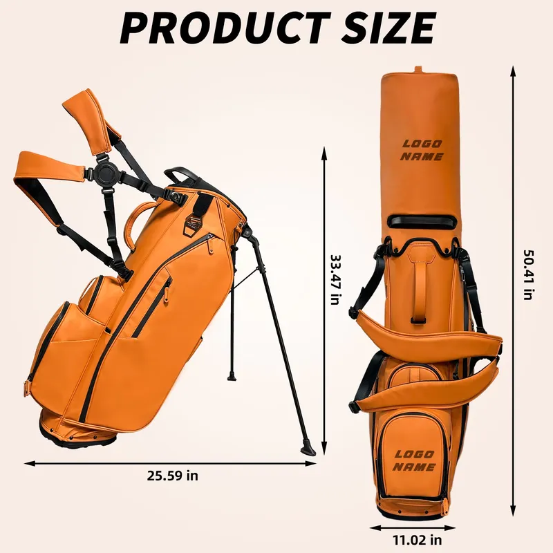 ASLゴルフスタンドバッグ 防水PUレザー 大容量 取り外し - Golf Equipment Logos のレビューと価格