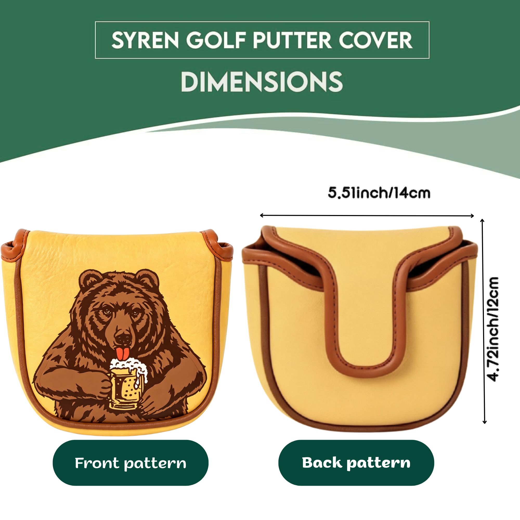 スカル刺繍ゴルフマレットパターヘッドカバー ビールベアデザイ - Golf Equipment And Accessories のレビューと価格