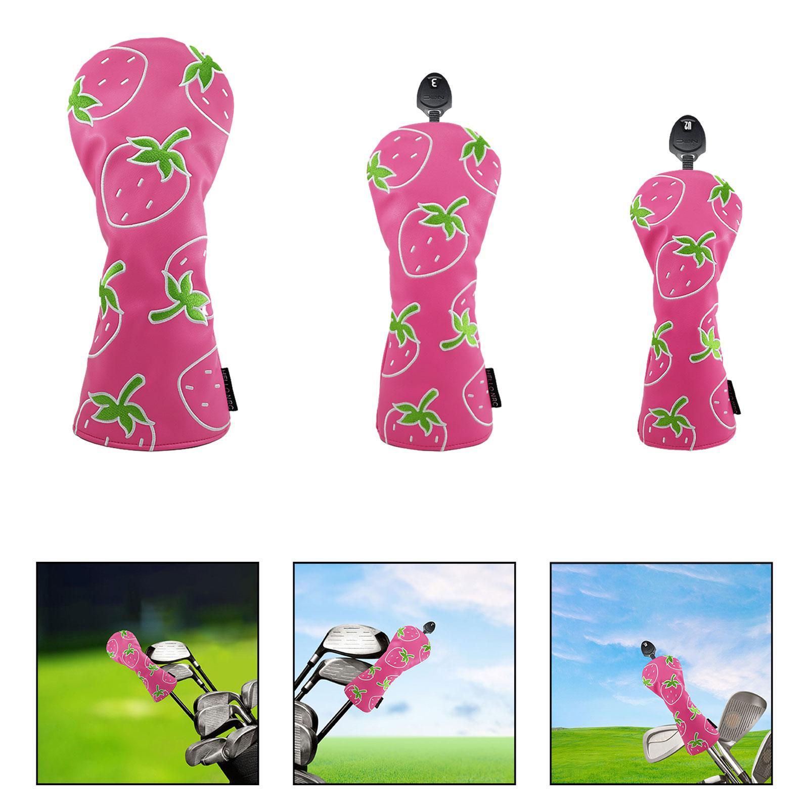 イチゴプリント木製ヘッドカバープロテクター機器ゴルファーギフ - Golf Equipment Gifts のレビューと価格