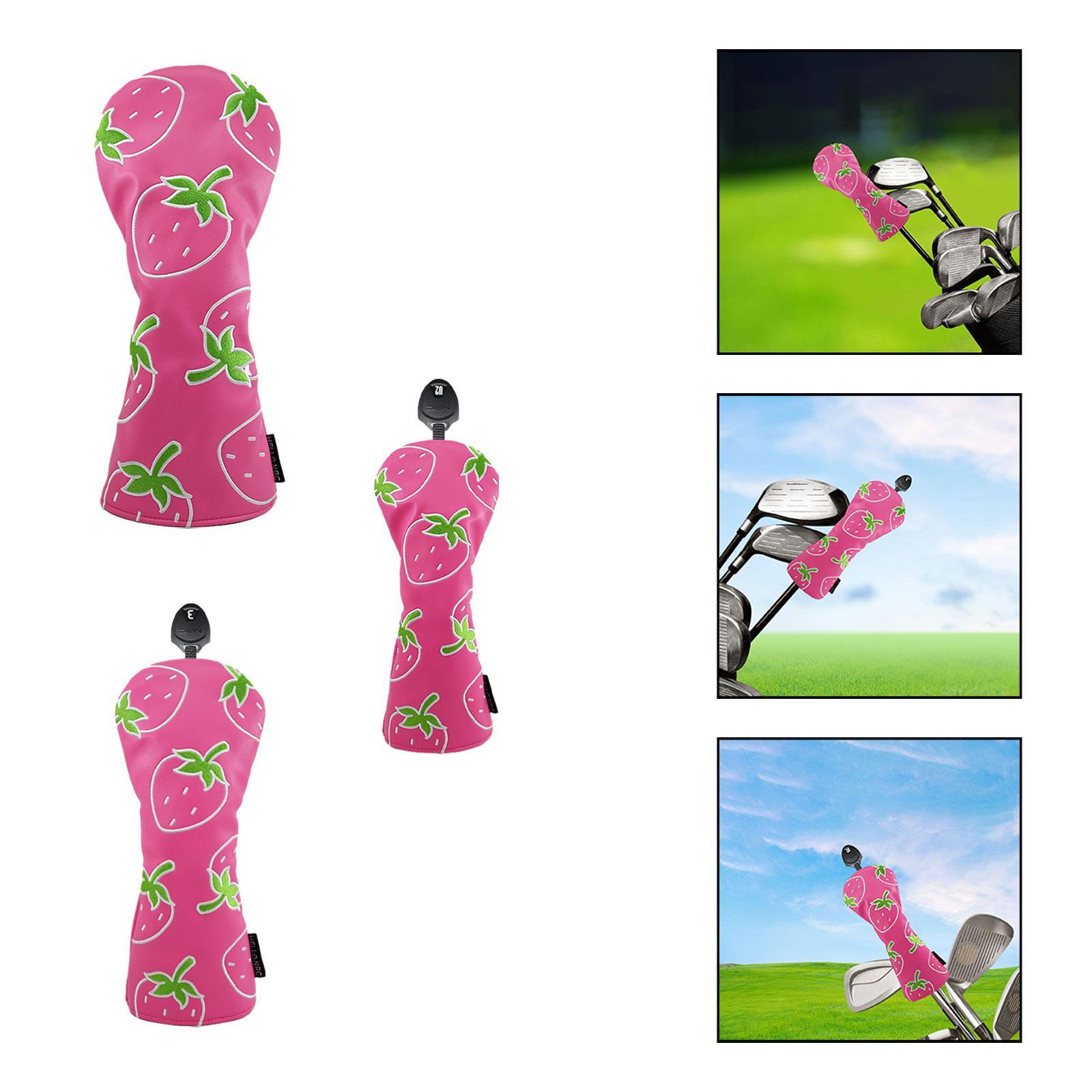 イチゴプリント木製ヘッドカバープロテクター機器ゴルファーギフ - Golf Equipment Gifts のレビューと価格