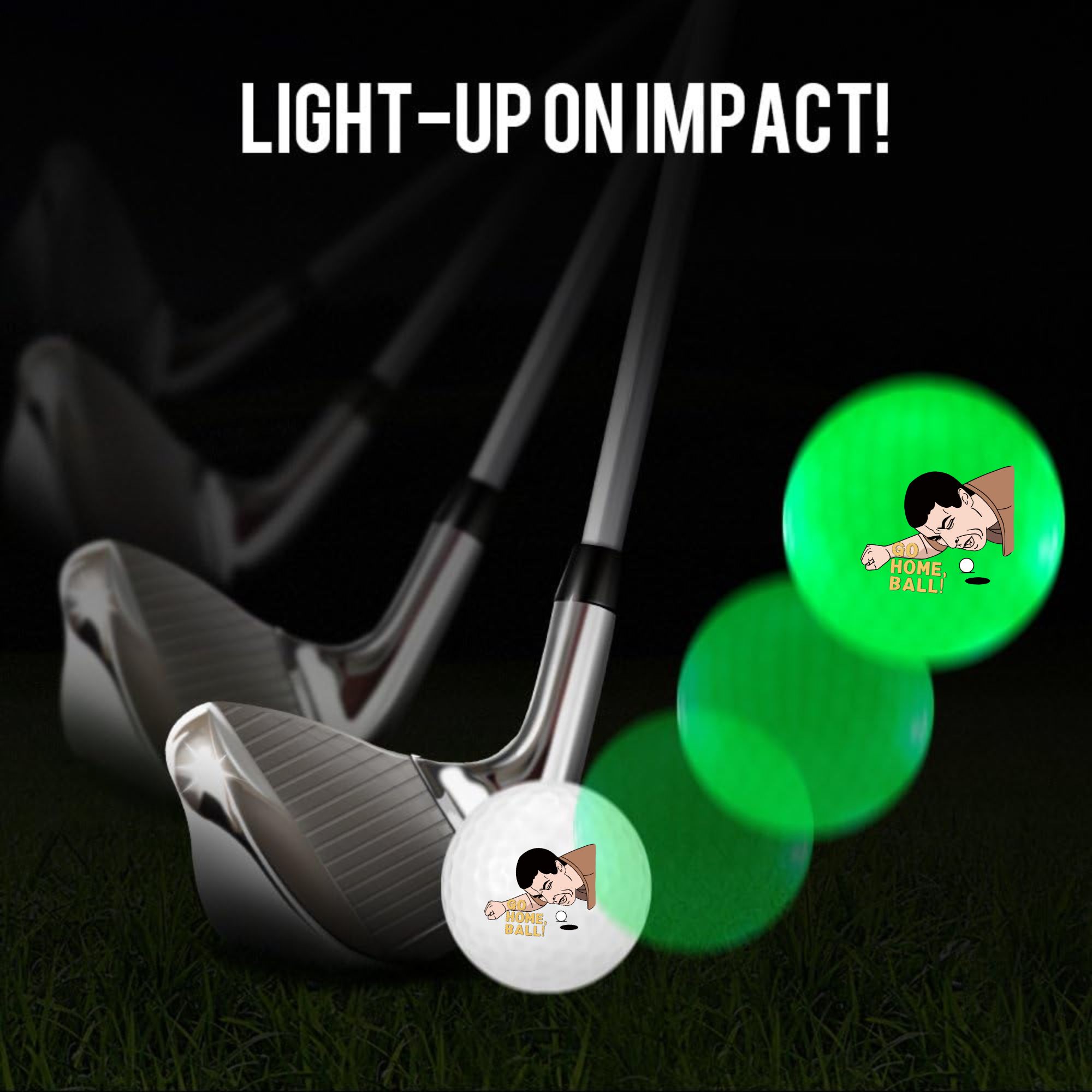 4個入り 暗闇で光るゴルフボール 面白いギルモアデザイン付き - Golf Equipment Gifts のレビューと価格